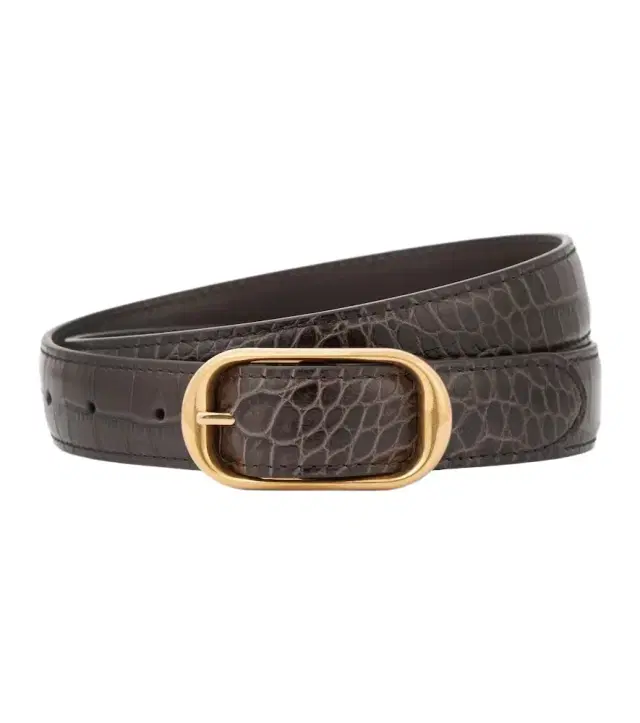 Nili Lotan Reine croc-effect patent leather belt