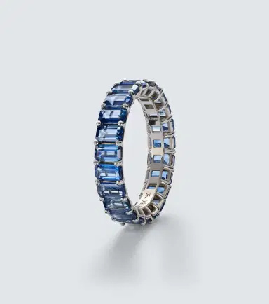 SHAY JEWELRY Eternity 18kt white gold ring with sapphires | Thumbnail 2