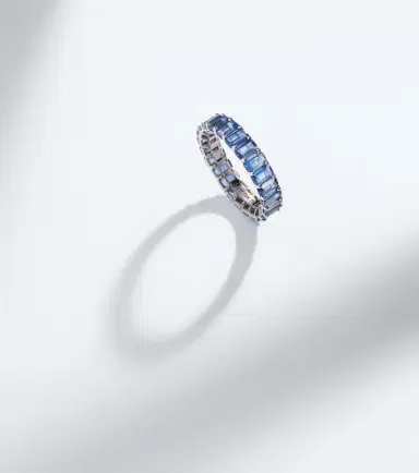 SHAY JEWELRY Eternity 18kt white gold ring with sapphires | Thumbnail 4