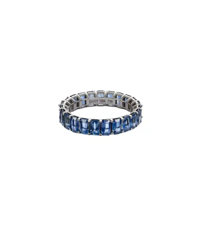 Shay Jewelry Eternity 18kt white gold ring with sapphires