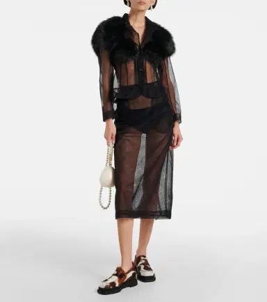 Simone Rocha Sheer tulle pencil skirt | Thumbnail 4