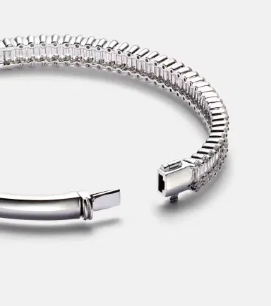 Bucherer Fine Jewellery Baguette Love 18kt white gold bangle with diamonds | Thumbnail 3