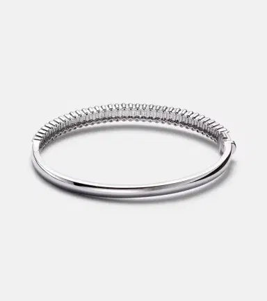 Bucherer Fine Jewellery Baguette Love 18kt white gold bangle with diamonds | Thumbnail 4