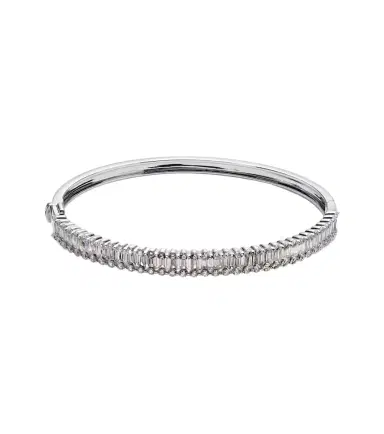 Bucherer Fine Jewellery Baguette Love 18kt white gold bangle with diamonds | Thumbnail 1