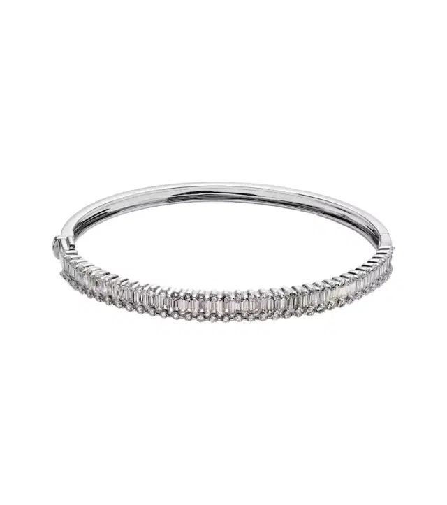 Bucherer Fine Jewellery Baguette Love 18kt white gold bangle with diamonds