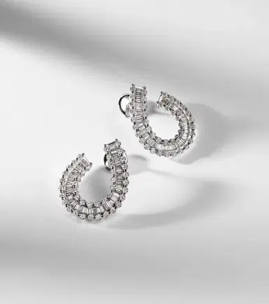 Bucherer Fine Jewellery Baguette Love 18kt white gold earrings with diamonds | Thumbnail 3 Bucherer Fine Jewellery Baguette Love 18kt white gold earrings with diamonds | Thumbnail 3