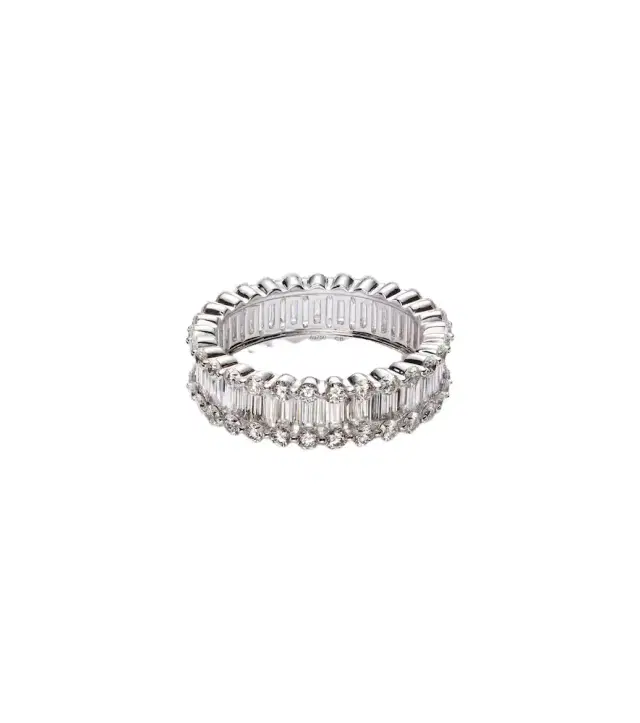 Bucherer Fine Jewellery Baguette Love 18kt white gold ring with diamonds