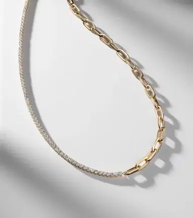Bucherer Fine Jewellery Link 18kt gold chain necklace with diamonds | Thumbnail 2 Bucherer Fine Jewellery Link 18kt gold chain necklace with diamonds | Thumbnail 2