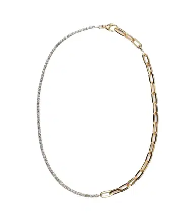 Bucherer Fine Jewellery Link 18kt gold chain necklace with diamonds | Thumbnail 1 Bucherer Fine Jewellery Link 18kt gold chain necklace with diamonds | Thumbnail 1