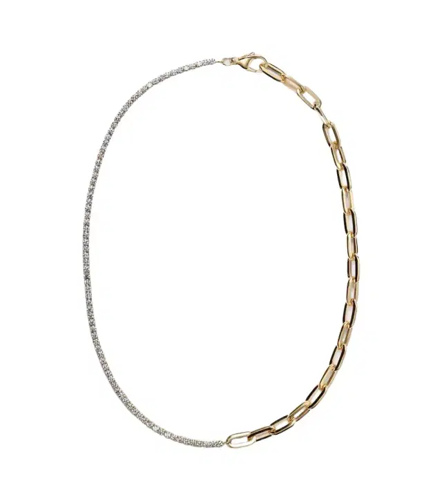 Bucherer Fine Jewellery Link 18kt gold chain necklace with diamonds
