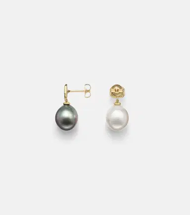 Octavia Elizabeth 18kt yellow gold earrings with diamonds and pearls | Thumbnail 4