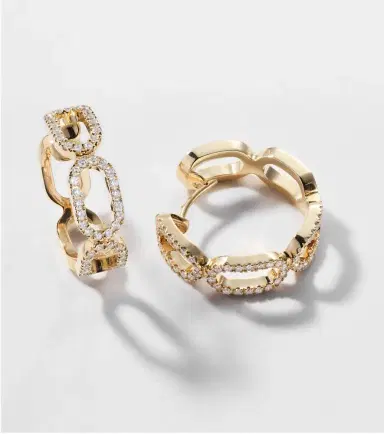 Bucherer Fine Jewellery Link 18kt gold earrings with diamonds | Thumbnail 3 Bucherer Fine Jewellery Link 18kt gold earrings with diamonds | Thumbnail 3