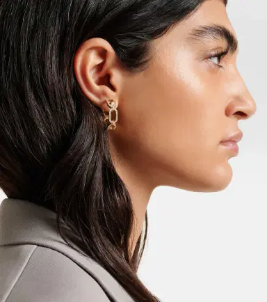 Bucherer Fine Jewellery Link 18kt gold earrings with diamonds | Thumbnail 4 Bucherer Fine Jewellery Link 18kt gold earrings with diamonds | Thumbnail 4