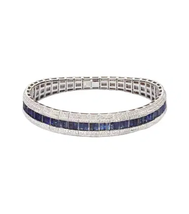 SHAY JEWELRY Stretch 18kt white gold bracelet with sapphires and diamonds | Thumbnail 1