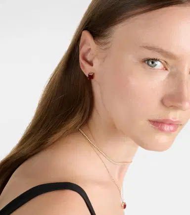 SHAY JEWELRY 18kt rose gold earrings with rubies | Thumbnail 3