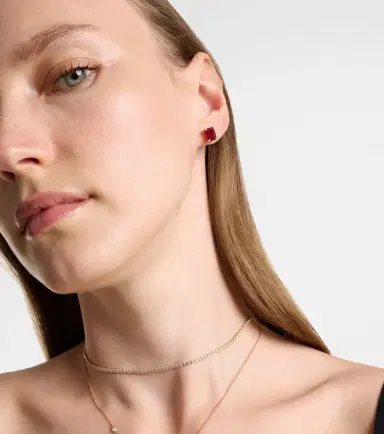 SHAY JEWELRY 18kt rose gold earrings with rubies | Thumbnail 4