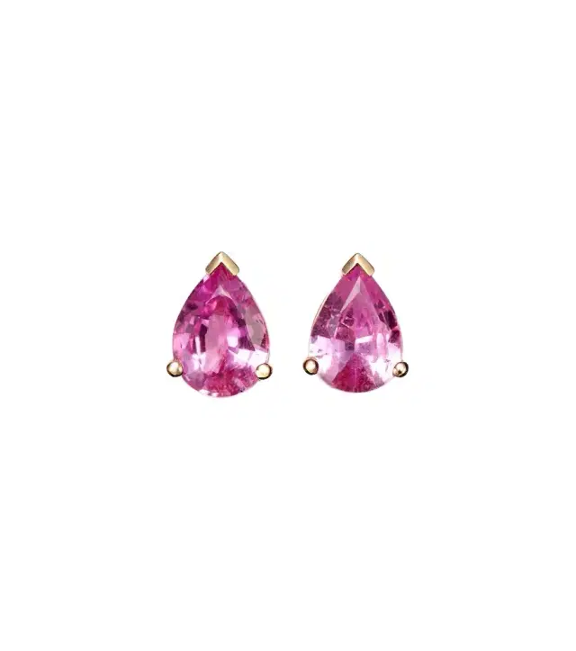 18kt rose gold earrings with sapphire and diamonds