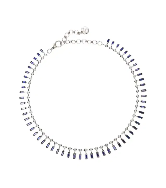 Shay Jewelry 18kt white gold choker with sapphires and diamonds
