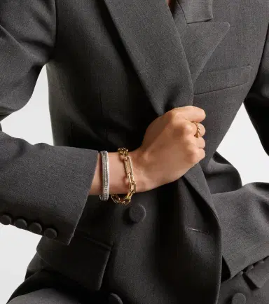 Shay Jewelry 18kt gold chain bracelet with diamonds | Thumbnail 2