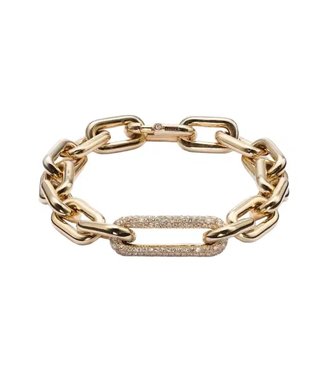 18kt gold chain bracelet with diamonds