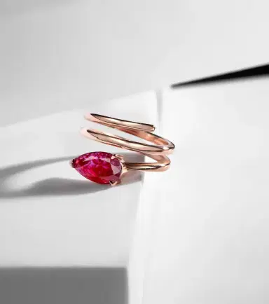Shay Jewelry Ruby Pear 18kt rose gold ring with ruby | Thumbnail 2 Shay Jewelry Ruby Pear 18kt rose gold ring with ruby | Thumbnail 2