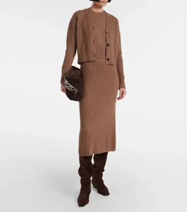 'S Max Mara Just ribbed-knit wool and cashmere midi skirt | Thumbnail 4