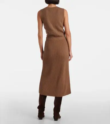 'S Max Mara Just ribbed-knit wool and cashmere midi skirt | Thumbnail 5