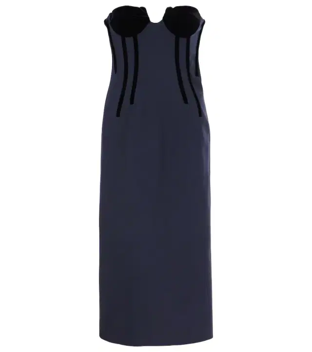 Sportmax Anemone wool-blend bustier midi dress