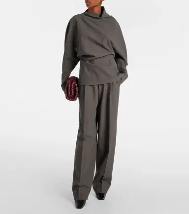 Bottega Veneta Draped wool-blend top | Thumbnail 2