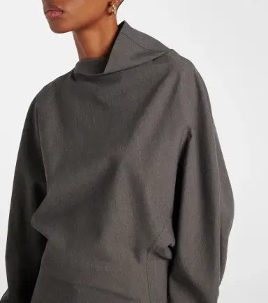 Bottega Veneta Draped wool-blend top | Thumbnail 3