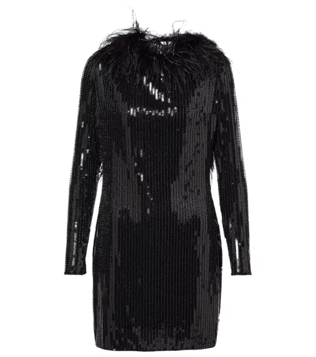 The New Arrivals Ilkyaz Ozel Juises feather-trimmed sequined minidress