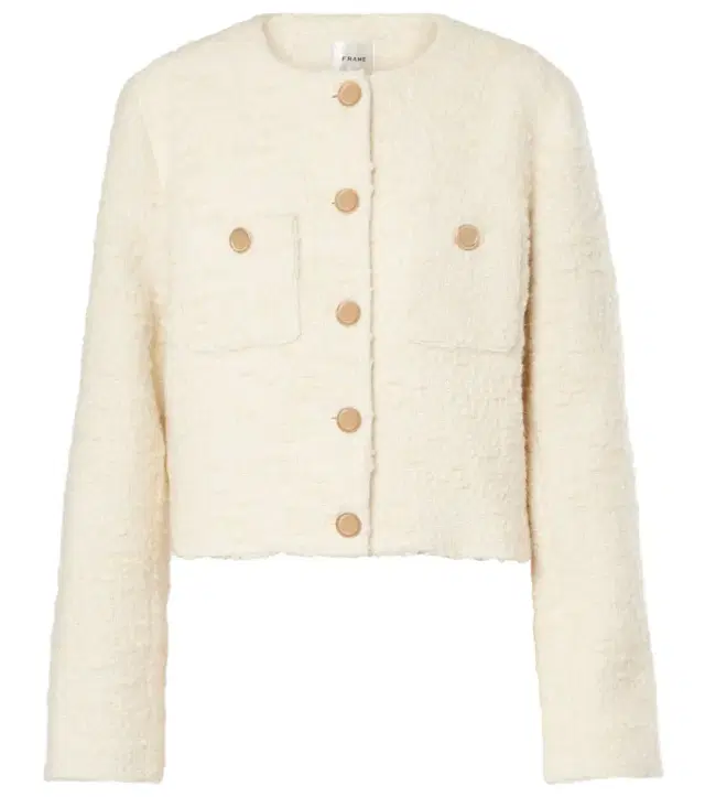 Frame Cropped cotton and wool jacket