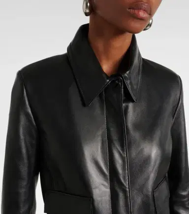 Nour Hammour Bleeker cropped leather jacket | Thumbnail 4