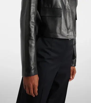 Nour Hammour Bleeker cropped leather jacket | Thumbnail 5