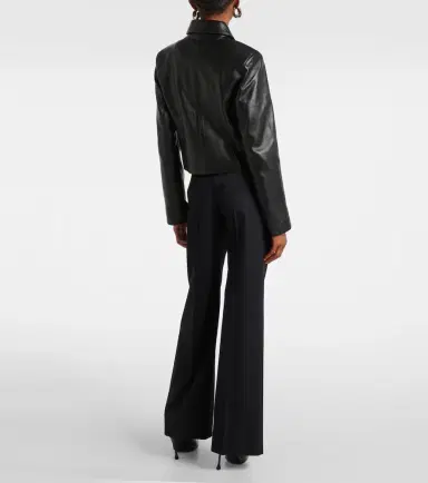 Nour Hammour Bleeker cropped leather jacket | Thumbnail 6