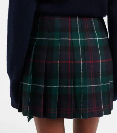 Polo Ralph Lauren Plaid pleated wool twill wrap Skirt | Thumbnail 3