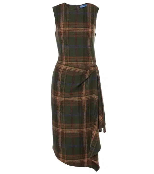 Polo Ralph Lauren Plaid wool-blend midi dress