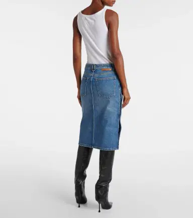 Stella McCartney Mid-rise denim pencil skirt | Thumbnail 4