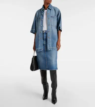 Stella McCartney Mid-rise denim pencil skirt | Thumbnail 5