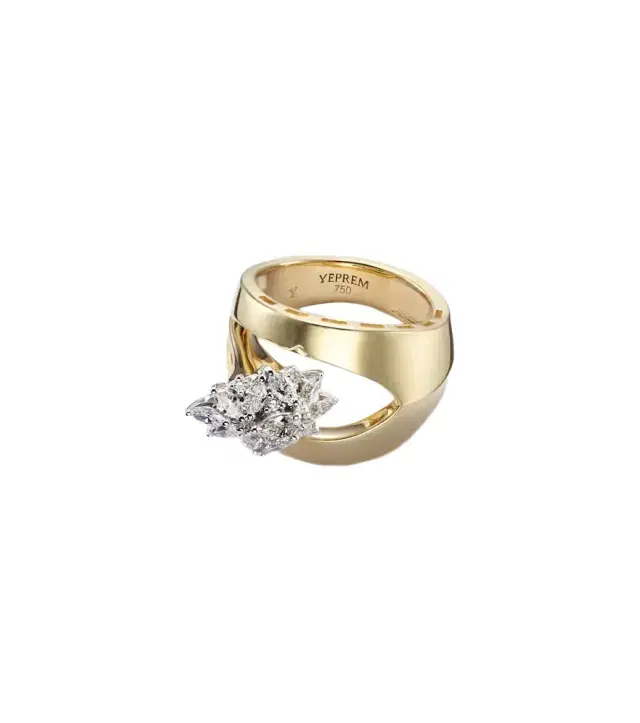YEPREM Golden Strada 18kt gold ring with diamonds