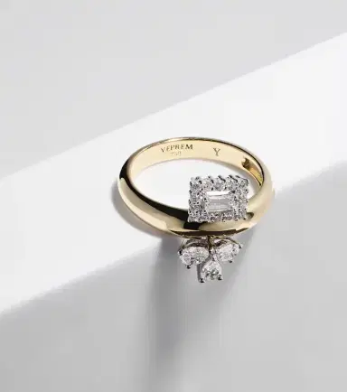 YEPREM Golden Strada 18kt gold ring with diamonds | Thumbnail 3