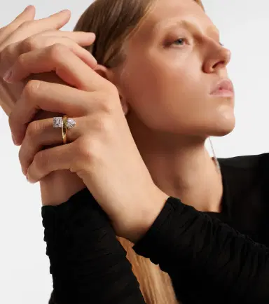 YEPREM Golden Strada 18kt gold ring with diamonds | Thumbnail 4