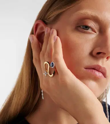 YEPREM Reign Supreme 18kt gold ring with diamonds and sapphires | Thumbnail 5 YEPREM Reign Supreme 18kt gold ring with diamonds and sapphires | Thumbnail 5