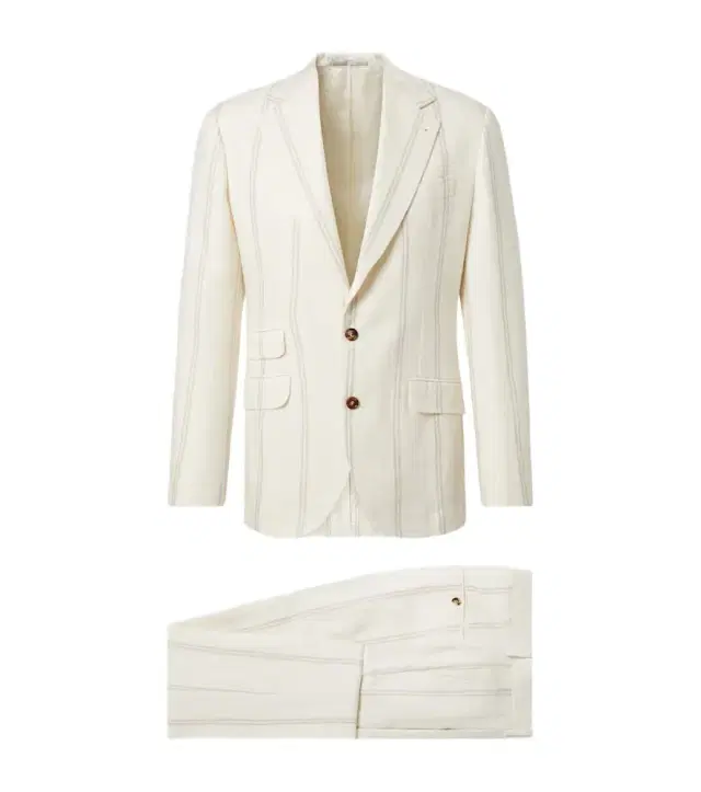 Striped linen and wool-blend suit