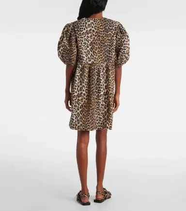 Ganni Leopard-print cotton minidress | Thumbnail 5