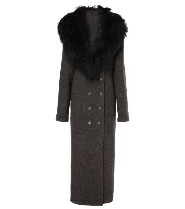 Magda Butrym Shearling-trimmed cashmere coat