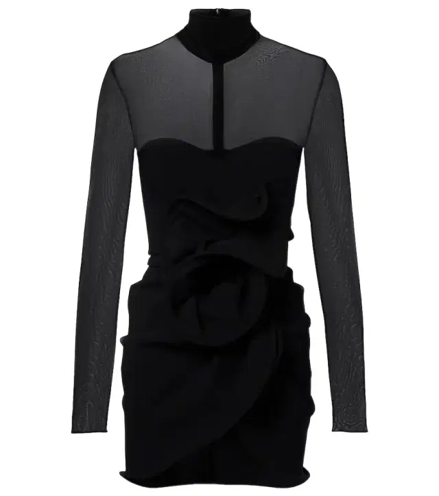 Magda Butrym Gathered sheer wool-blend minidress