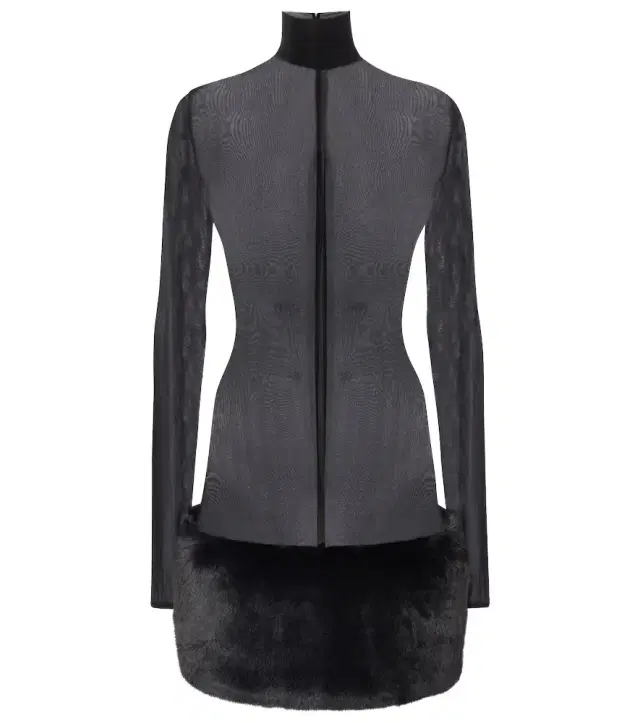 Magda Butrym Sheer faux fur-trimmed minidress