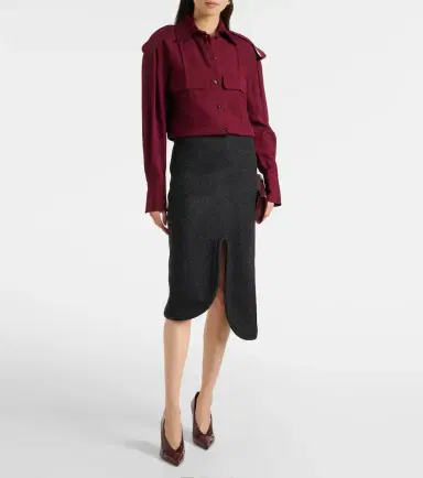 Victoria Beckham Padded high-rise wool pencil skirt | Thumbnail 2
