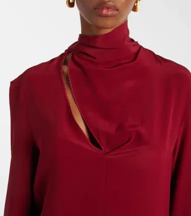 Victoria Beckham Scarf-detail silk blouse | Thumbnail 2